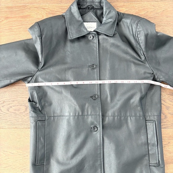 Vintage Sequence Leather Car Coat Style Jacket - Picture 12 of 14